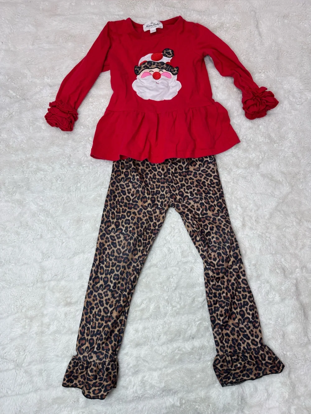 Marie Nicole Leopard Santa Matching Set